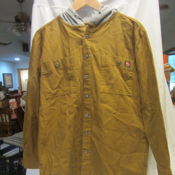 WRANGLER WORKWEAR CANVAS JACKET/SHIRT W/HOOD 2 POCKETS - Picture 1 of 9